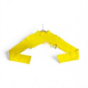 Superdown Bright Yellow‎ Mock Neck Long Sleeve Cropped Bolero Top Size S
